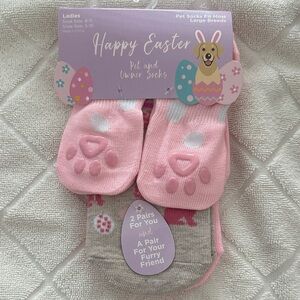 Happy Easter Pet and Owner Socks - Pink